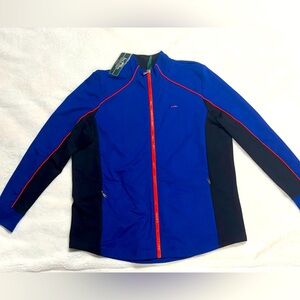 Ralph Lauren Active Women Zip Up Athletic Jacket  Size 1X Royal Blue & Black